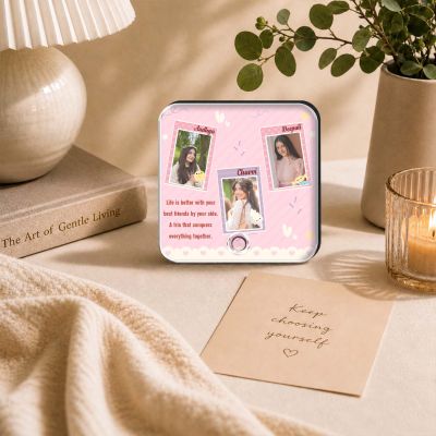 Gift for Trio Friends Personalized Musical Fridge Mganet with Playing Song Feature Friendship Gift for Trio  Birthday Gift for Bestie